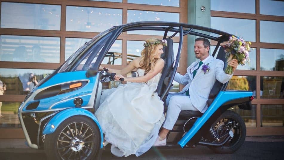 Something unique to the Portland area - a three-wheeled electric vehicle from a company called Arcimoto.